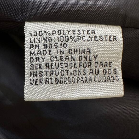 Le Suit Blazer Navy Blue Gold Buttons Cuffed Sleeve Career Jacket Size 12 - Picture 11 of 12